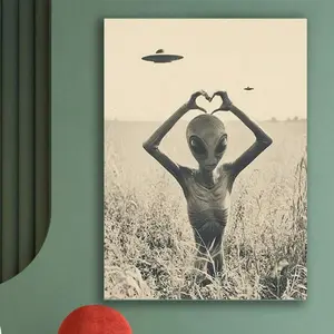 Alien Heart Fashion Art Canvas Poster. Idea Gift For New Year, Thanksgiving Day, Christmas, Perfect Art For Room Decor, Kitchen Decor, Living Room Painting, Halloween Decor, Bathroom Decor, Home Decor, Wall Decor And Bedroom Decor.