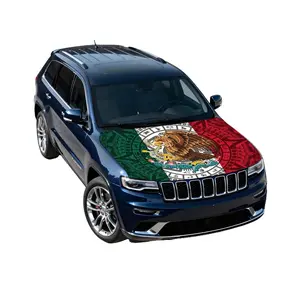 Mexican Flag Car Hood Cover - Patriotic Decor Accessory with 2 Adjustable Triangular Fasteners, Fits Most Trucks & SUVs, Ideal for Holidays & Gifting