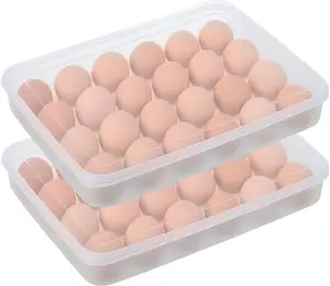 Deviled Egg Containers with Lid, (Set of 2),Stackable Plastic Egg Holder for 48 Eggs,Clear Egg Storage Holder for Fridge,Keep Fresh,Easter,Thanksgiving Party Kitchen Supplies OJYUDD