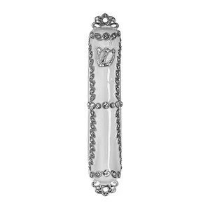 Copa Judaica Mezuzah Case White with Stones