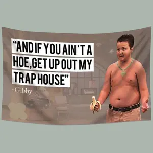 Funny Trap House Flag 3x5 FT - "If You Ain't aHoe Get Up Out My Trap House" Novelty Tapestry for Man Cave, Garage, Porch & Hip Hop Decor