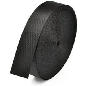 10 Yard Nylon Webbing Strap,Black Durable Flat Straps for Outdoor/DIY Repair (1 inch)