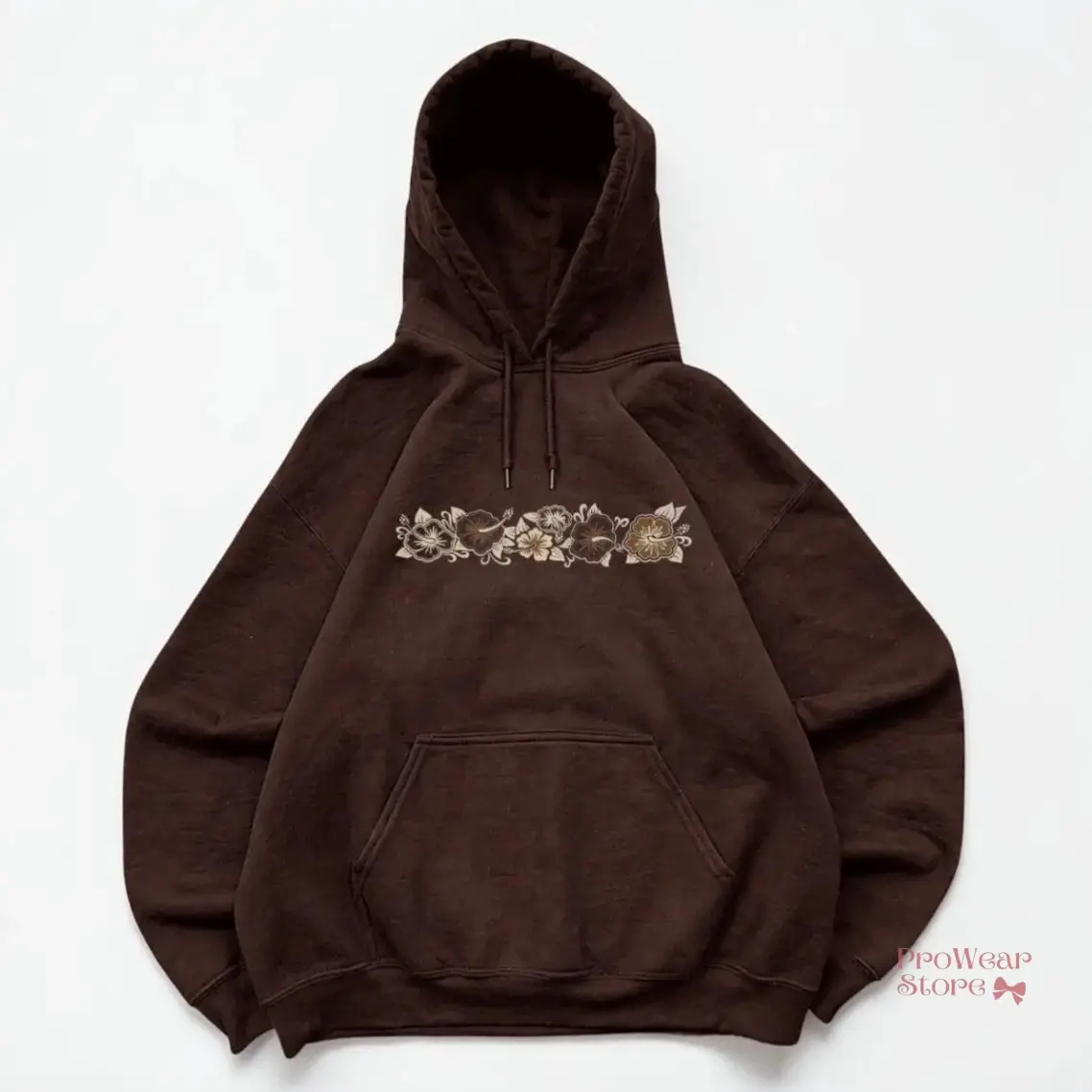 Y2K Brown Floral Graphic Hoodie, Vintage 2000s Hawaiian Hibiscus Hoodie, Retro Surfwear Beach Streetwear, Skate Clothing, Coastal Skater Outfit, Island Style Layer, Early 2000s Inspired Shirt c86