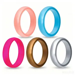 5Pack Silicone Wedding Ring For women Stackable Engagement Ring Durable Rubber Safe Band For Love, Couple, Souvenir and Outdoor Active Exercise