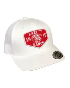 Lazy J Ranch Wear Men's Logo Patch Mesh-Back Ball Cap - White4rr