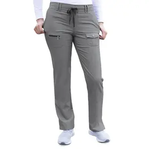 Pro Heather Slim Fit 6 Pocket Scrubs Pant by Adar XXS-3XL (Regular) / HEATHER GREY