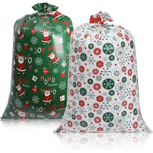 36 * 56 inch Extra Large Over Size Jumbo Gift Bags 2 CT Christmas Gift Bags Giant Santa Bag for for Huge Gifts Big Gift Sack Set