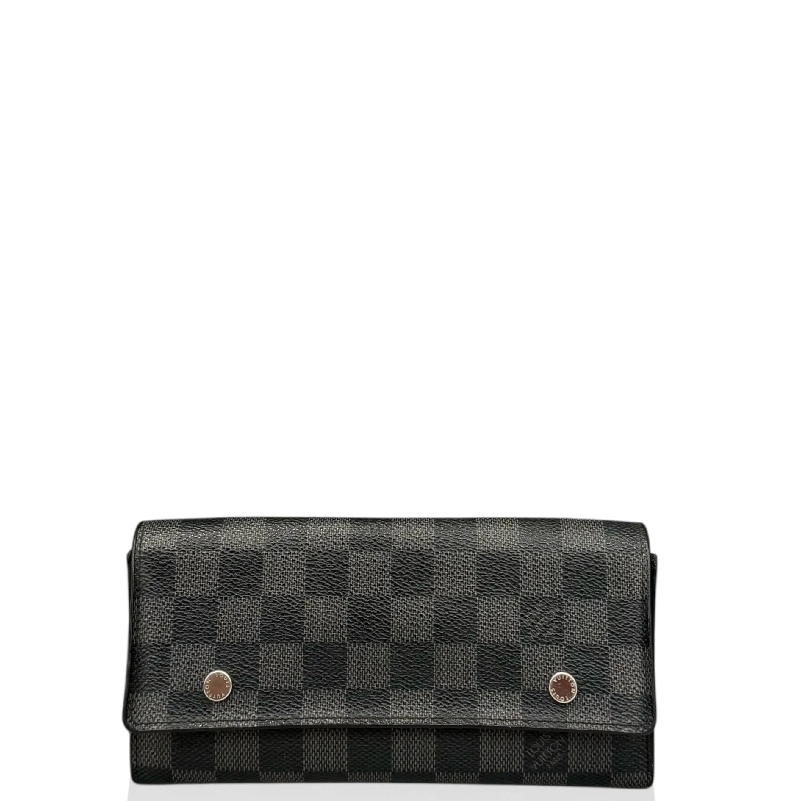 Pre-owned Louis Vuitton Leather small leather goods Continental Wallet Damier Graphite Black (kc012626g2)