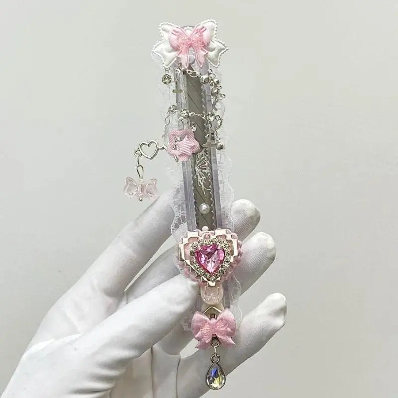 Cute Letter Opener Sword Retro Japanese Pink Color Heart Style Bow Stat Box Cutter Sweet Stationery Scrapbook Utility Knife