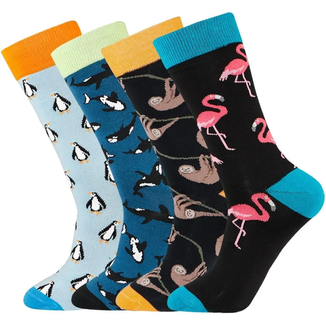 Men's Crew Socks, Casual Athletic Menswear with Funny Colorful Novelty Print, Fits Shoe Sizes 7-13, Sports, Funny Prints, Colorful Theme, Athletic Look, Fits Sizes 7-13