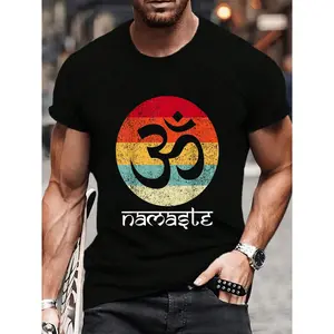 100% Cotton Om Symbol Namaste Aum Ohm Zen Tantra Yoga Day T-Shirt Women's Men's Graphic Tee Crew Neck summer vacation Tops