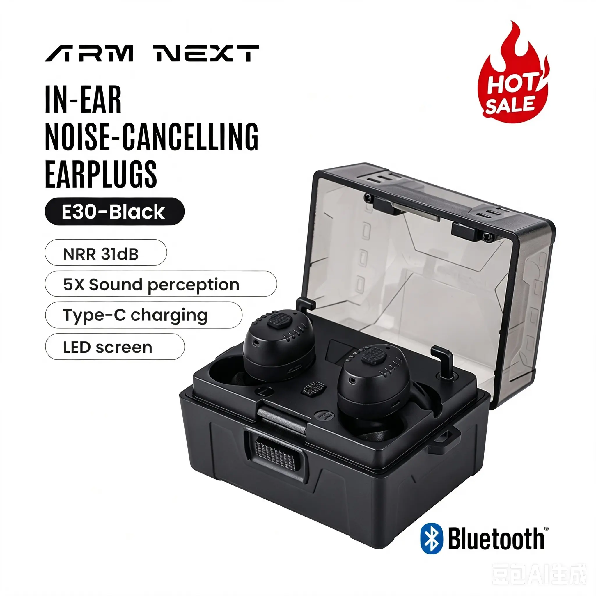 shooting In-Ear Tactical Bluetooth Earbuds with Active Noise Cancelling NRR27dB Superior Sound Isolation for Hunting & Field Operations Waterproof Headphones Tactical Gear Charging Automatic Electronic Audio Protection