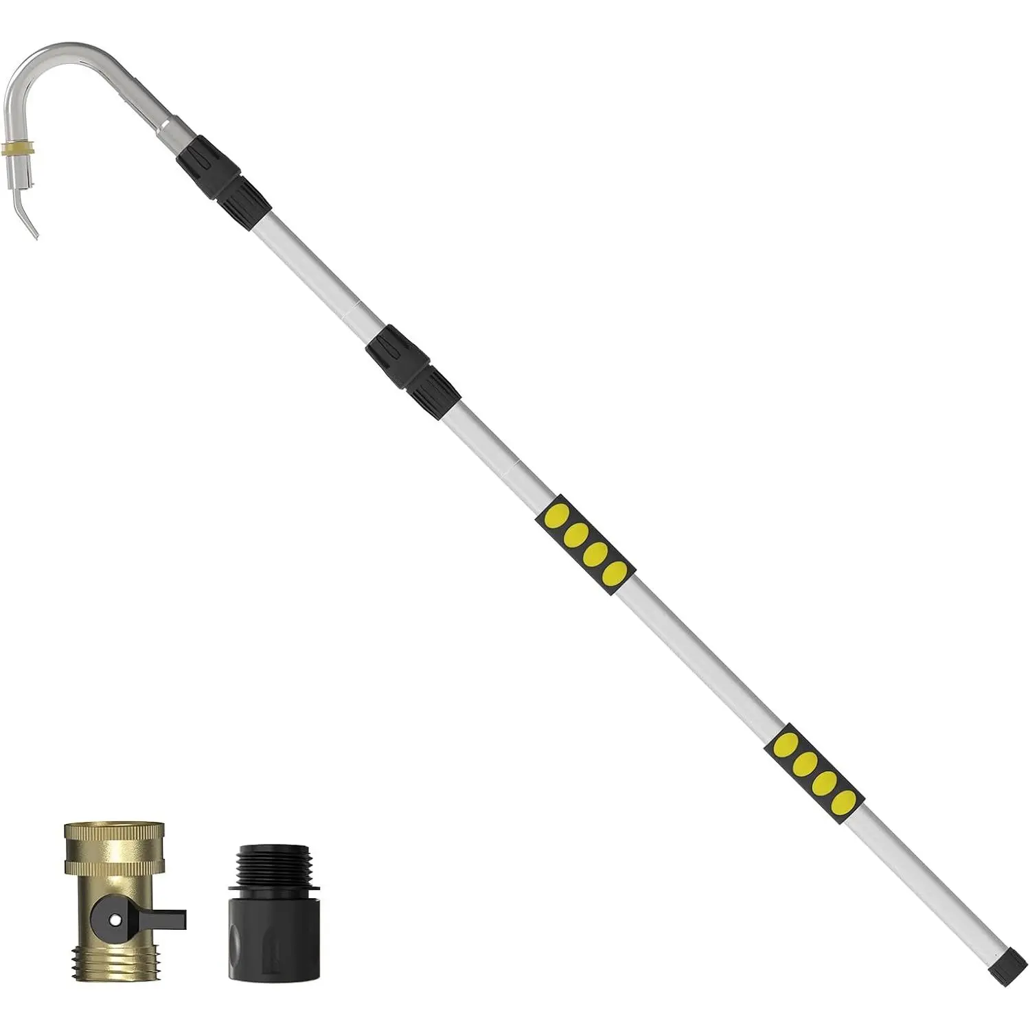 24FT Reach Telescopic Gutter Cleaning Tool for Ground Use, Heavy-Duty Wand with Quick Connect Adapter, Ladder-Free Cleaning for 2nd Story House Home Supply
