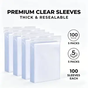 500 Count Thin Clear Card Sleeves Durable Card Protection Bags Fit All Standard Size Trading & Kpop Cards