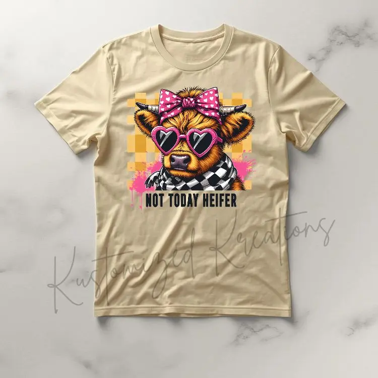 Not Today Heifer Cow • T-shirt Tee Shirt Comfortable Unisex Top Funny Sarcastic Casual Sublimation