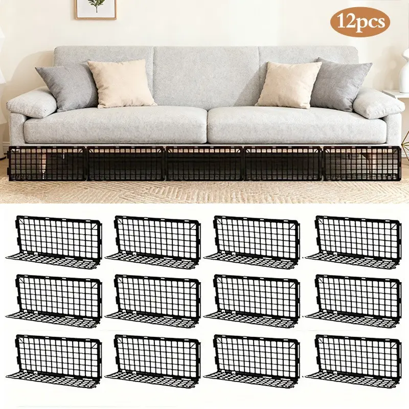 12pcs plastic detachable and foldable pet baffles, modular sofa bottom baffles, bed baffles, pet, toy, and debris blockers