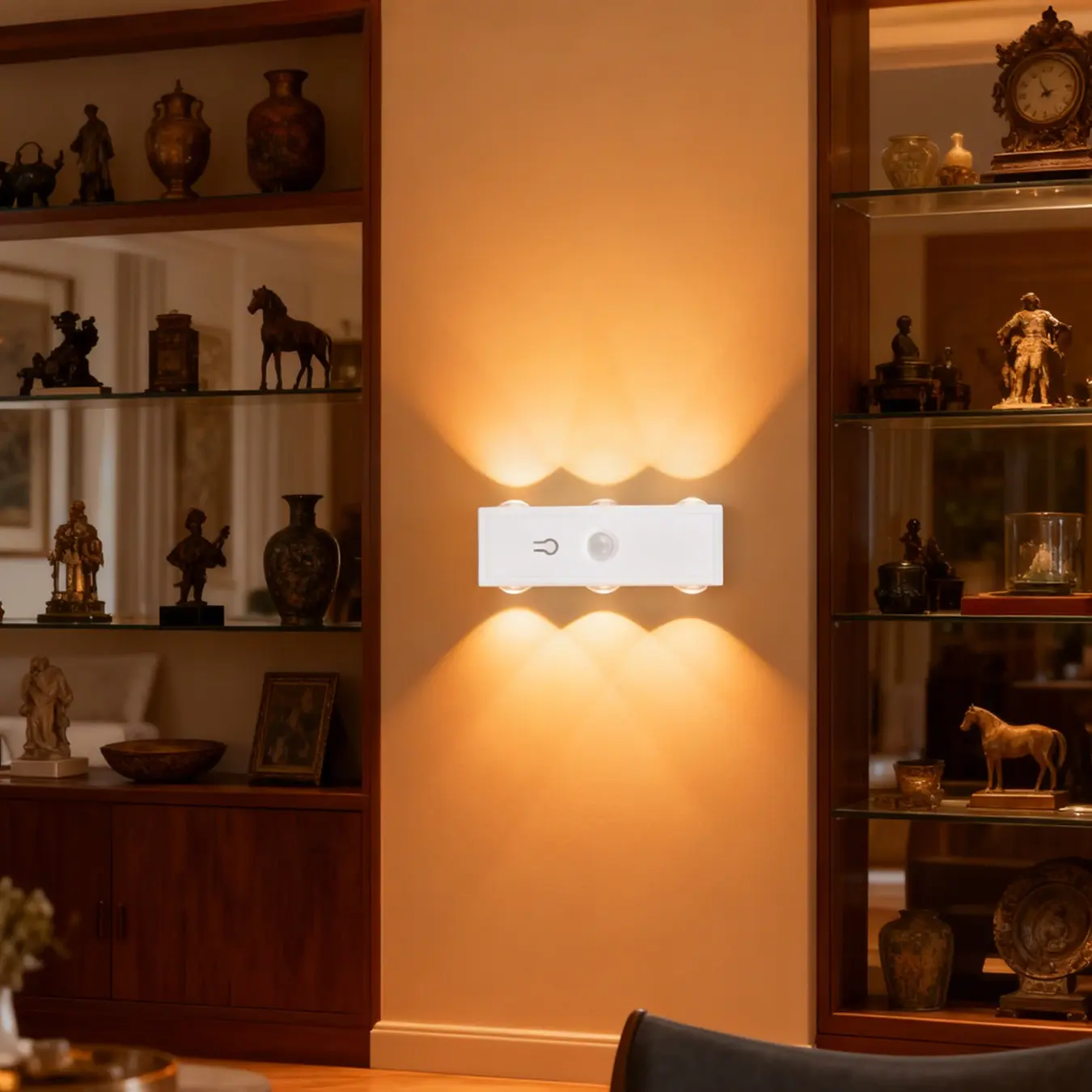 1pc Motion Sensor Cat-Eye Wall Lights, Six LED Lights, Magnetic Installation, RGB Light Effects + Gradient Effect, Rechargeable Battery，Suitable for Living Room, Party, Bedroom, Room Decoration Wall Lights, Ideal for Christmas/Thanksgiving Gifts