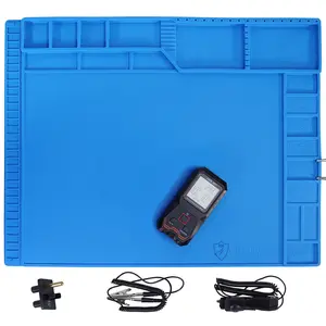 Kaisi Large Anti Static Mat with Grounding Accessories,Heat Resistant Silicone Soldering Mat,Magnetic Work ESD Pad for pc building, Electronics, Laptop, Cellphone Repair Soldering 21.6" x 16.9" outdoorfun