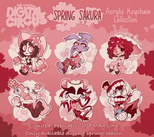 The Digital Circus Spring Sakura Acrylic Keychain Collection