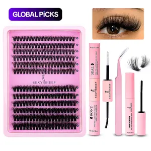 Natural-Look Fluffy Eyelash Extension Set, Eyelash Clusters with Tweezers, Glue and Lash Remover, Professional Eye Makeup Accessories for Women #TOP PICKS