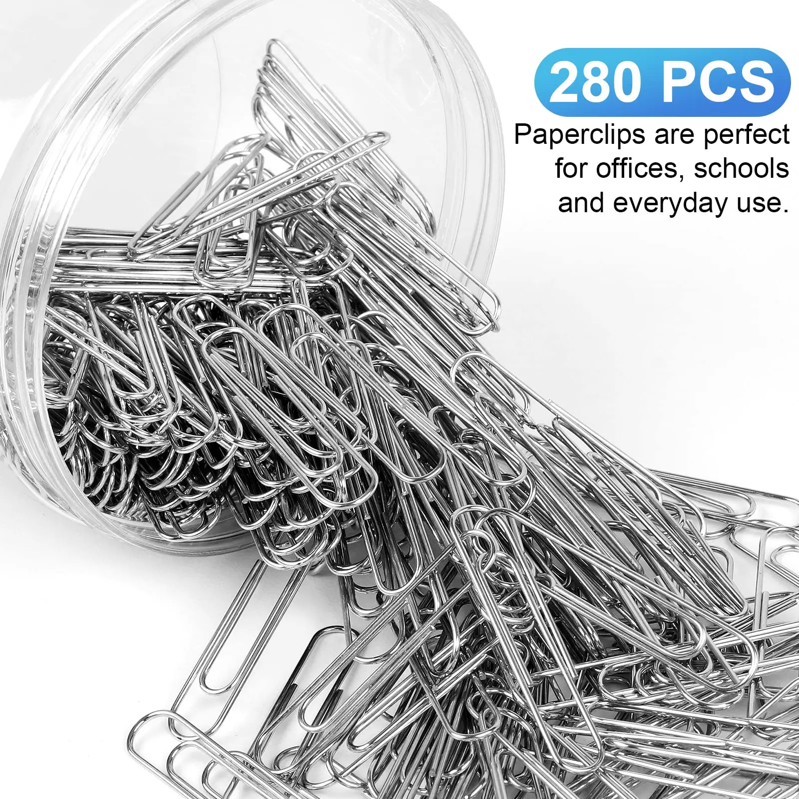 280 Pcs Large Paper Clips, 2 Inch Jumbo Paper Clips, Silver Paperclips, Stainless Steel Large Paperclips Office for Teacher Supplies School Supplies