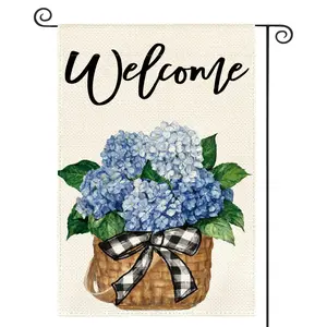 Hydrangea Spring Summer Garden Flags Decor for Outside, Floral Welcome Yard Sign Garden & House Banner, Perfect Decor for Any Occasion