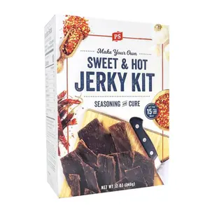 PS Seasoning Jerky Seasoning & Cure Kit – Sweet & Hot Flavor – DIY Beef Jerky Making Kit with Cure Mix & Seasoning Blend – Works with Oven, Smoker, Dehydrator – Beef, Turkey, Venison & Wild Game Compatible