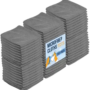 Microfiber Cleaning Cloth 150 Pack, Borderless Microfiber Towels Cleaning, Rags for Cleaning,  Microfiber Towel, Drying Towels for ?ars,  Wash Towels (11.5" x 11.5", Grey)
