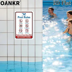 Six Pool Rules Metal Tin Sign, Swimming Pool Safety Poster Metal Signs for Bar Home Swimming Pool Wall Decor Plaque