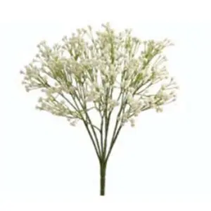 212 MAIN FBG483-CR 15 in. Cream Artificial Flowers Baby's Breath Bush Plant Ornament, Case of 24 (7-Piece Set per Case) for Room Decor
