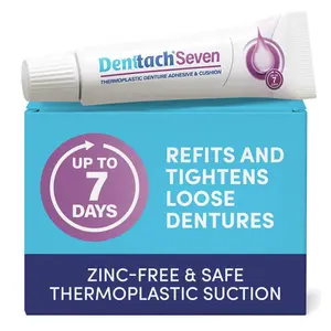 Denttach Seven Thermoplastic Denture Adhesive Soft Reline for Dentures .70 oz