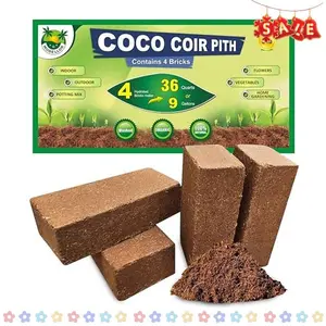 MODELLOR 4 Bricks (5 lb) Premium Super Washed Coco Coir, Yields 9 gallons, Seed Starter, Organic, pH Balanced, Gardening, Indoor, Outdoor use.