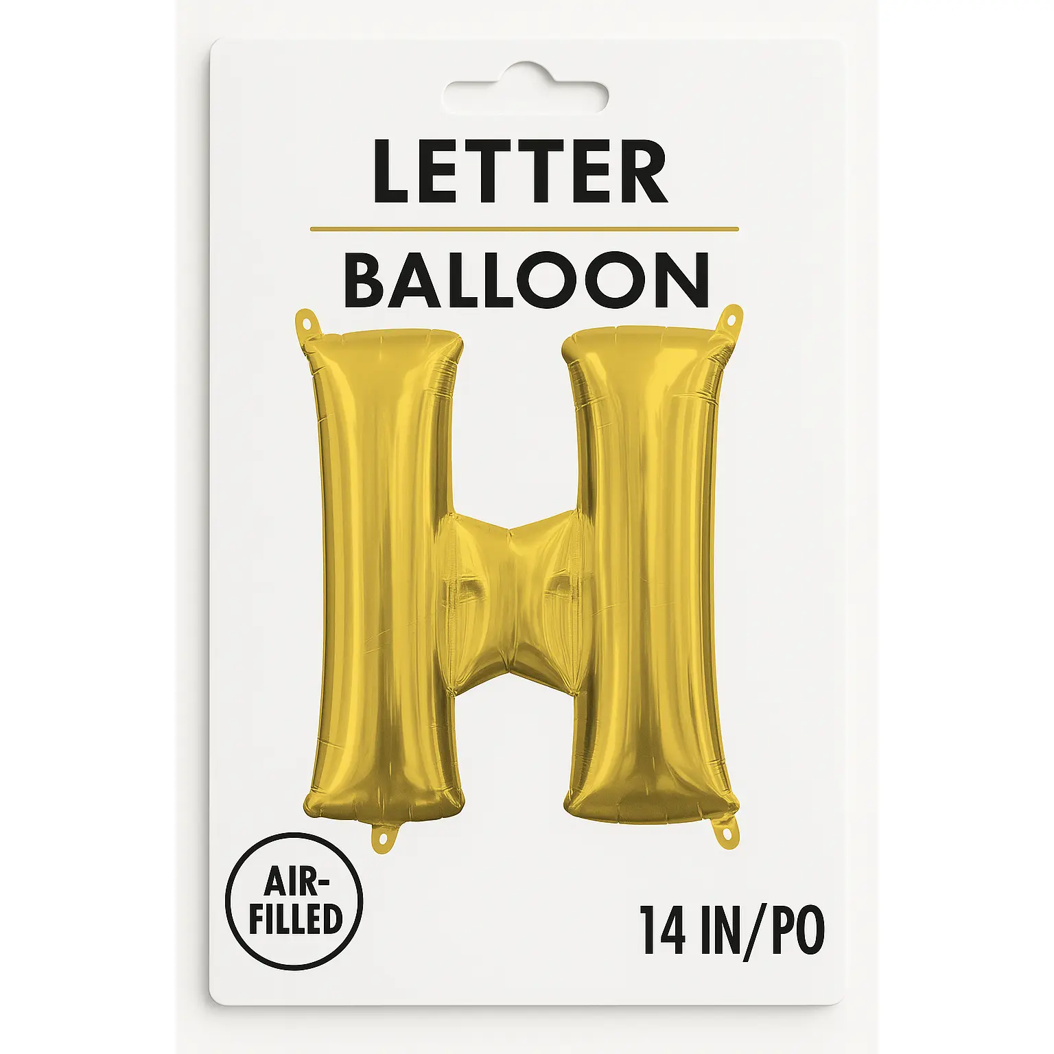 Gold Foil Letter "H" Balloon - Air Filled