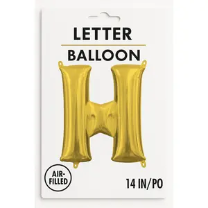 Gold Foil Letter "H" Balloon - Air Filled