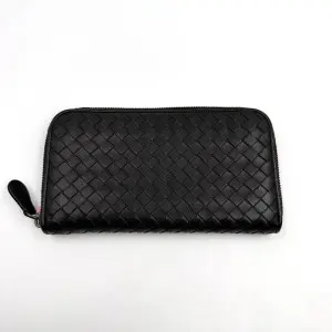 Pre-owned Bottega Veneta As Shown Crossbody Bags HZ 11.29 39 Intrecciato Weave Zip Around Wallet