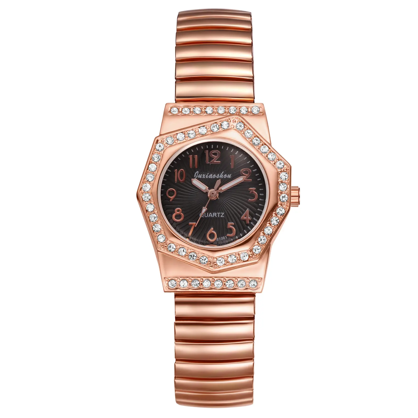 OIDEA Women's Octagonal Stretch Bracelet Watch - Dainty Analog Quartz Wristwatch with Rhinestone Bezel, Asymmetrical Dial, Fashion Geometric Metal-Toned Quartz Watches, Analog Quartz Watches