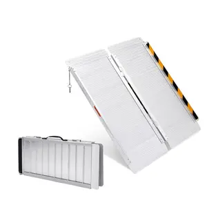 Garvee Ultra Portable and Lightweight Aluminum Folding Wheelchair Ramp with 600 lbs Capacity, Secure Locking, Non-Slip Surface, Compatible with Wheelchairs and Scooters, Fits Cars