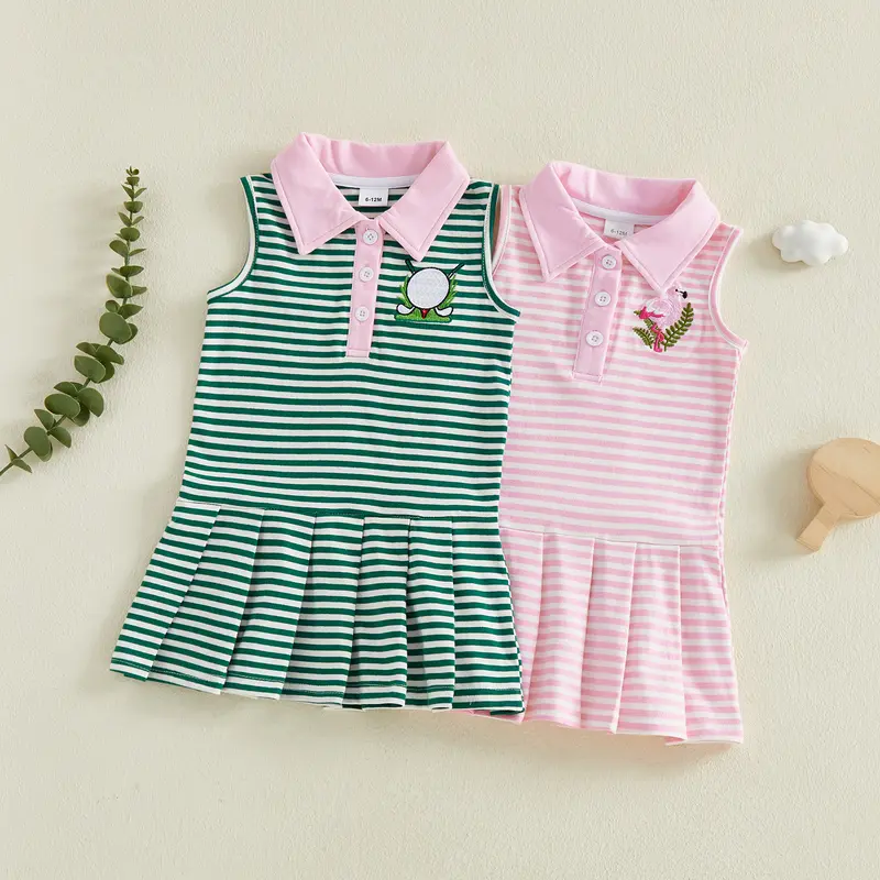 pink and green tennis dress Juicy Couture Peplum Dress In Green Pink Stripe main image 0