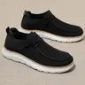 Men's Casual Slip-On Loafers - Cushioned Soft Bottom Moccasin Footwear, EVA Soft Sole, Fabric Round Toe, Lightweight Work-to-Casual All-Seasons Flats, EU40/US7 Shoes for Back to School