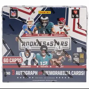 Panini 2025 Rookies & Stars Preferred Hobby Box - 60 Cards with 3 Autograph or Memorabilia Cards - NFL Collectibles