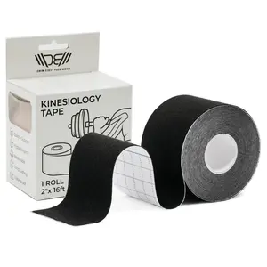 WBCM Kinesiology Tape from Premium Cotton and Spandex Blend variations, Ideal for Weightlifting, CrossFit, Running and High-Intensity Training, Latex-Free Adhesive, 16.4 ft Roll, Breathable Flexible Support