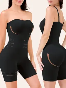 Sf Fish Clothing Sexy Fitted Jumpsuit Shapewear, Plain Pattern, Adjustable Straps, All-Season Wear, Slimming Waist Design, Women's Fashion