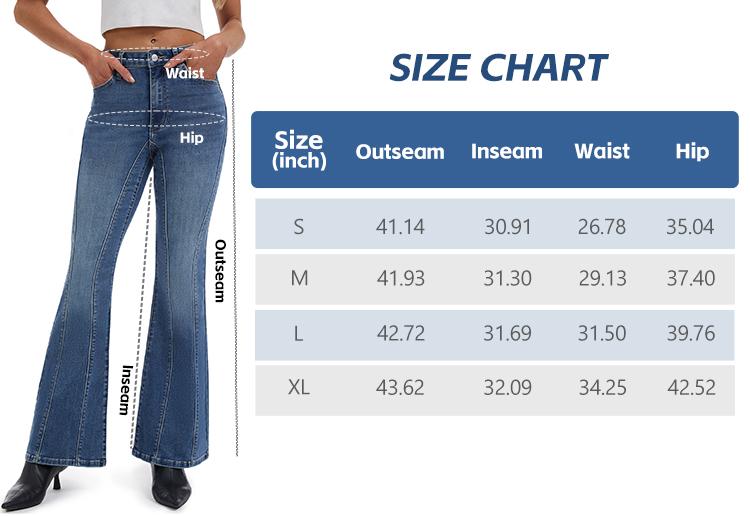 YUCOLEN Flare Jeans for Women Stretchy Slim Fit Bootcut Pants with Button Fly and Decorative Seams for Casual Outfits YUCOLEN Flare Jeans for Women Stretchy Slim Fit Bootcut Pants with Button Fly and Decorative Seams for Casual Outfits