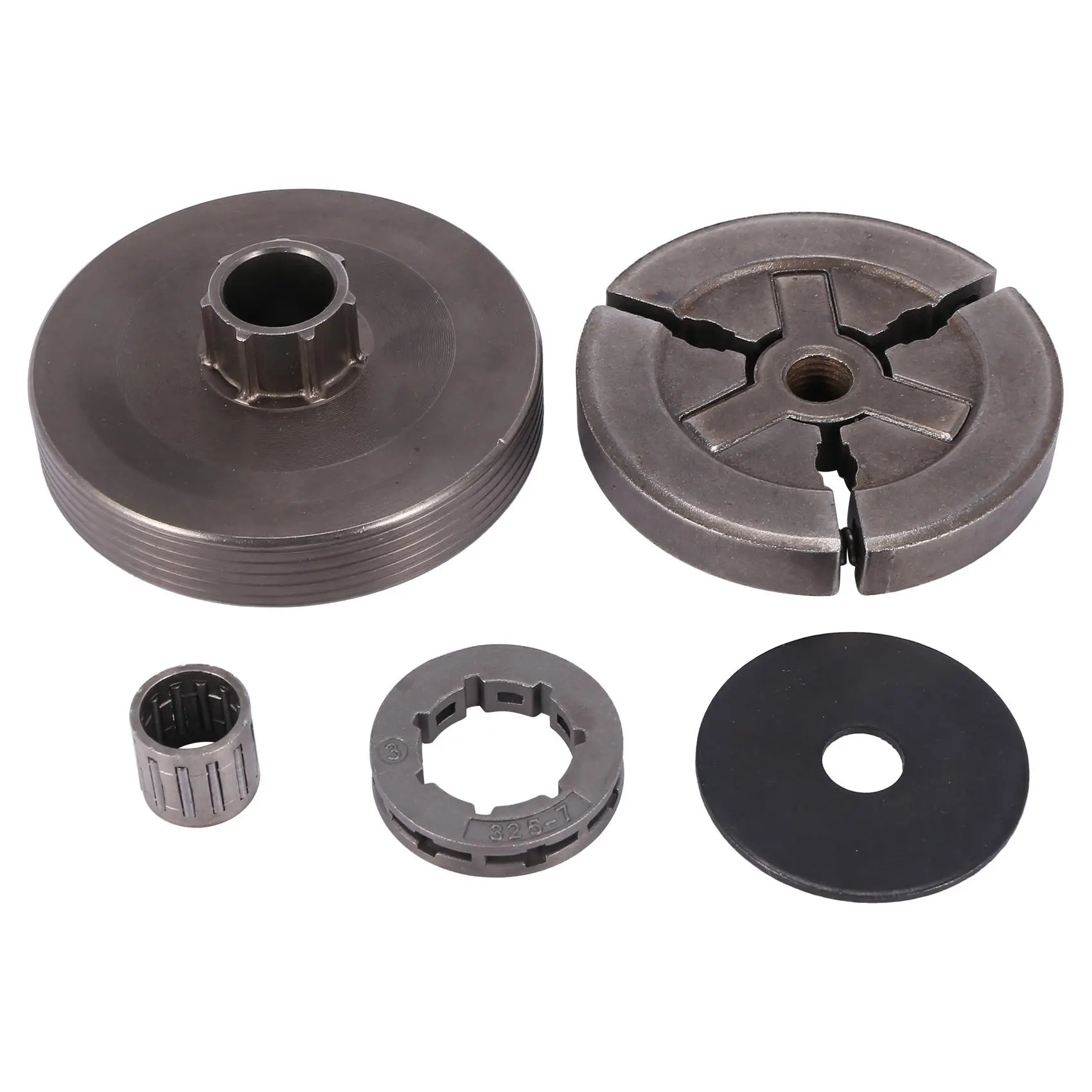 Chainsaw Repair Parts Metal Components Set - Includes Clutch Drum, Clutch, Sprocket Rim, Needle Bearing - Fit Models Chinese Chainsaw 4500, 5200, 5800