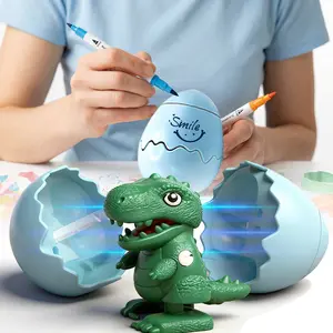 Wind-Up Dinosaur Hatching Egg Toy, Clockwork Walking Dinosaur Surprise Egg, Reusable DIY Easter Basket Stuffer Gift for Kids Boys Girls