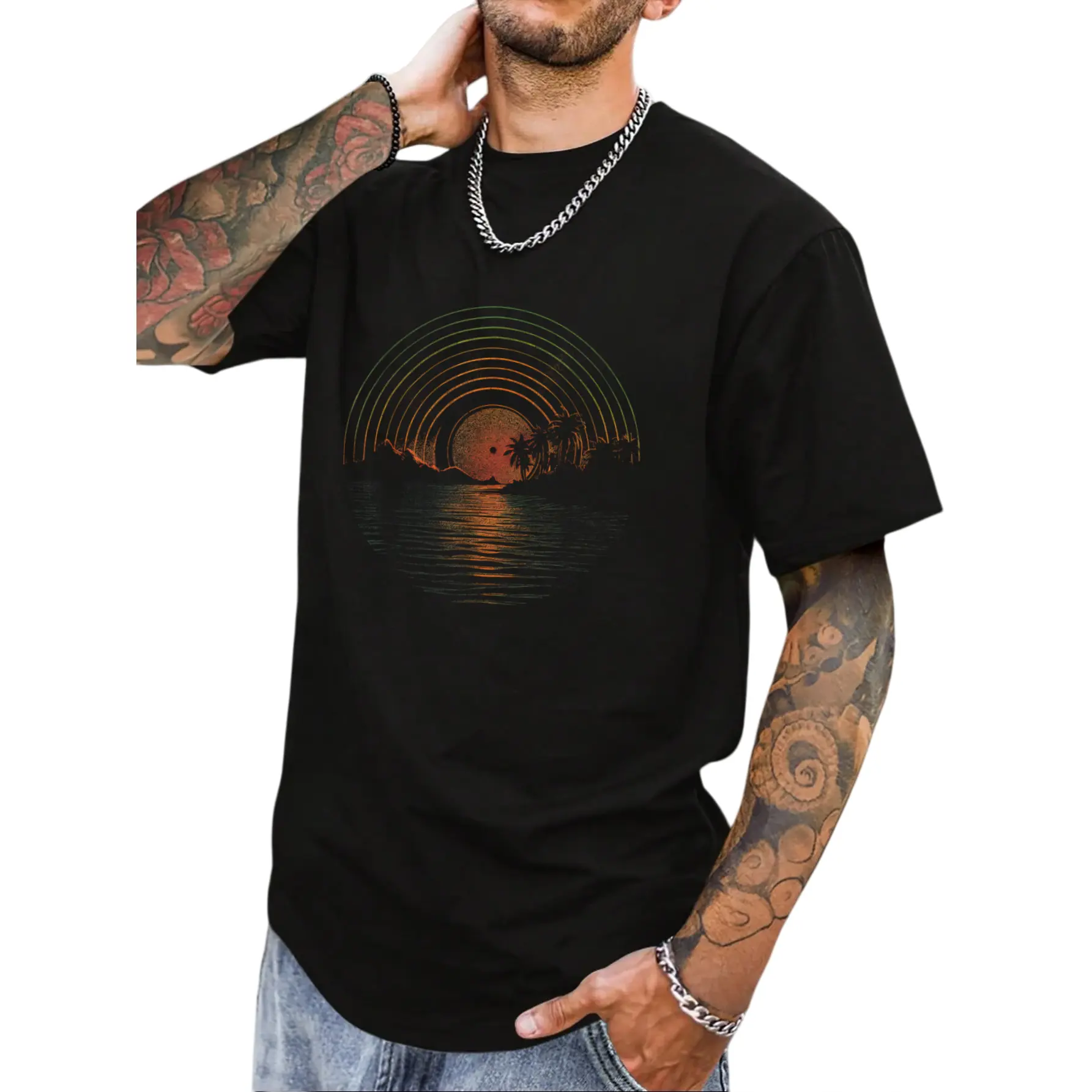 Summer Vinyl Shirt Sunset Vinyl LP Record Music of Summer T-Shirt