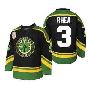 Ross "The Boss" Hockey Jersey #3 Goon Movie Hockey Jersey, Four Leaf Clover Jersey, Halloween Jersey, Embroidered, S-3XL