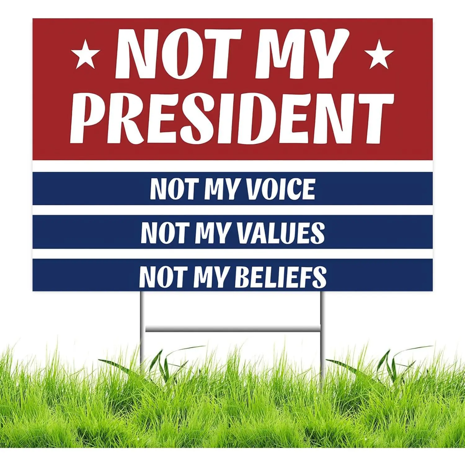 No Kings Protest Yard Signs Not My  Yard Sign Double Sided Corrugated Plastic Outdoor Lawn Garden Sign with Metal H Stake 18"x12"