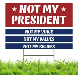 No Kings Protest Yard Signs Not My  Yard Sign Double Sided Corrugated Plastic Outdoor Lawn Garden Sign with Metal H Stake 18"x12"