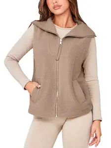 BerryGo Zip Up Vest Jacket with Pockets for Fall Winter Womens Fleece Vest Casual Warm Sleeveless